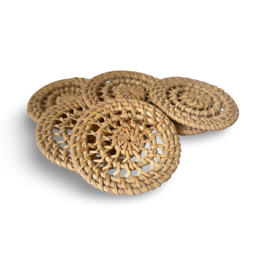 Handwoven rattan coasters set from Bali