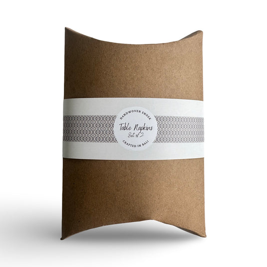 Handwoven endek table napkins set in gift box with kraft packaging