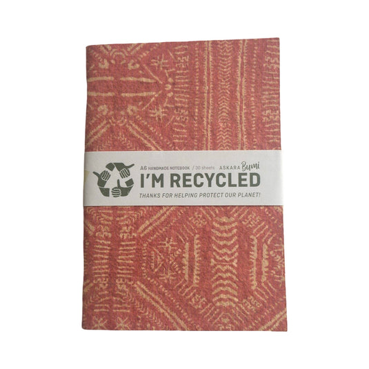 Balinese handmade recycled paper notebook with assorted designs