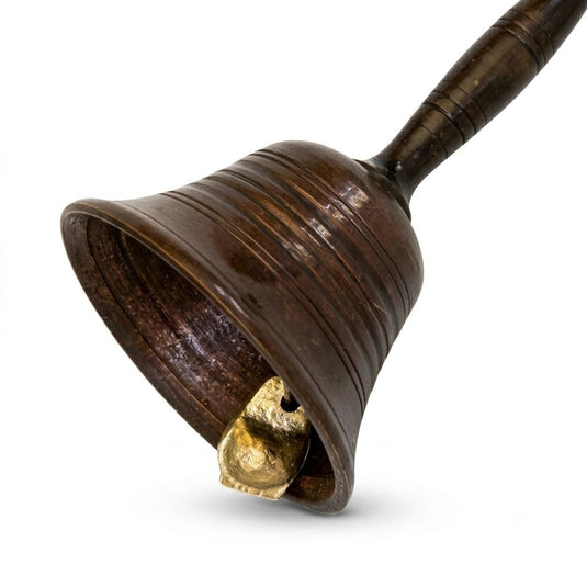Balinese ritual brass bell with clapper detail